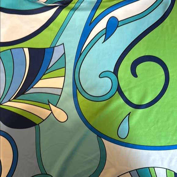 Vibrant Green and Blue Women's Skirt - Picture 3 of 3